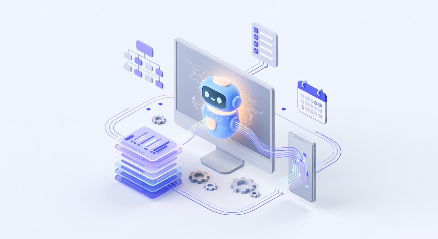 AI robot assisting in employee onboarding process