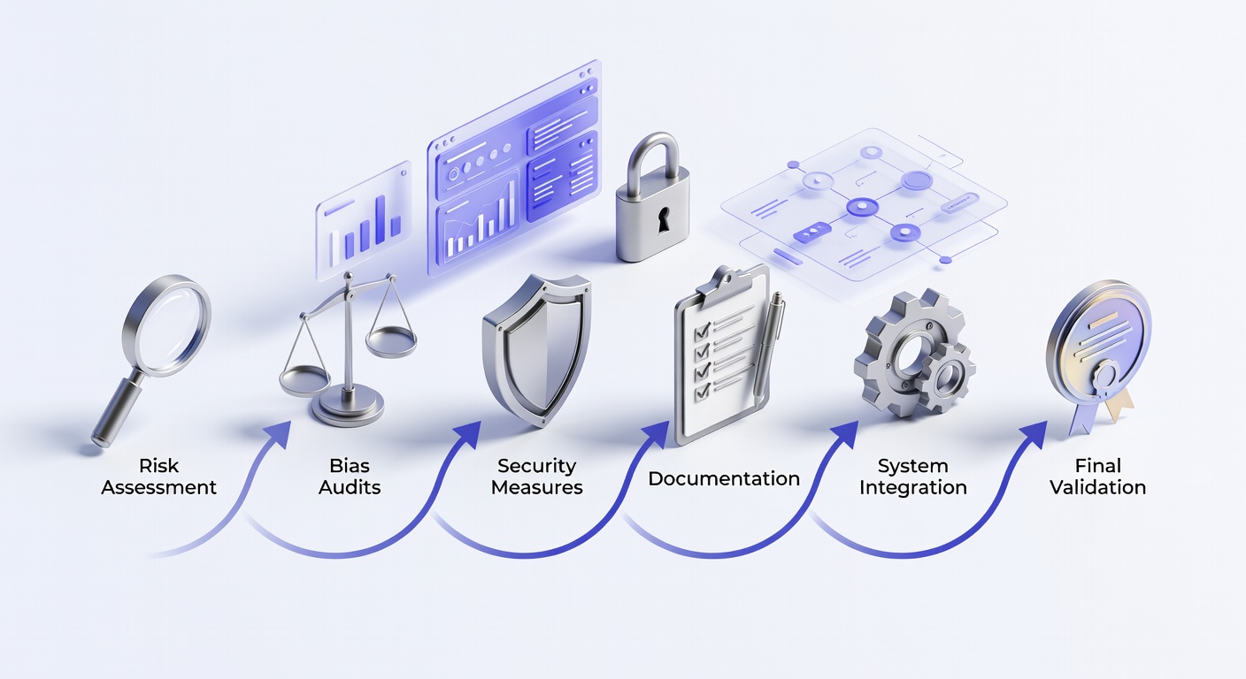 Infographic of AI compliance checklist steps