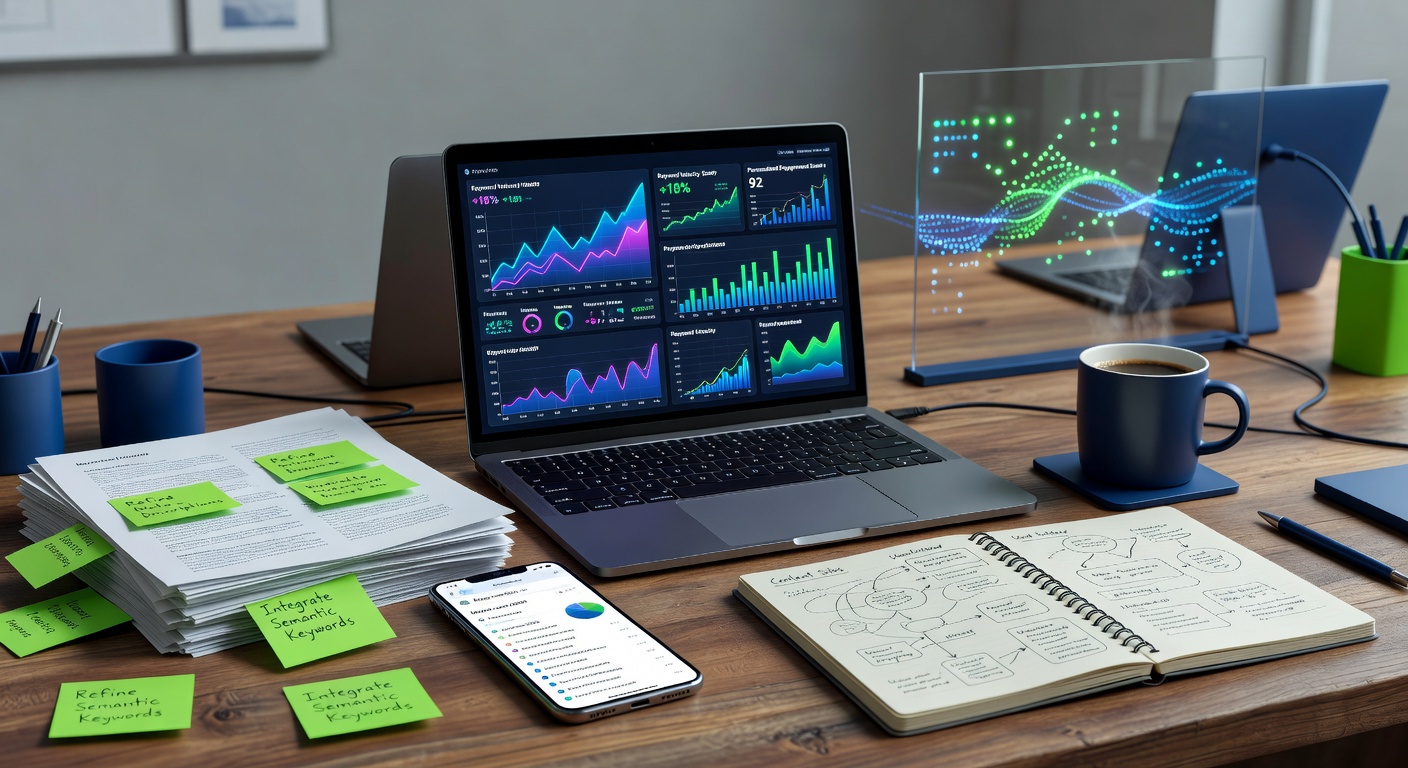 Office setup illustrating AI content personalization for SEO strategies