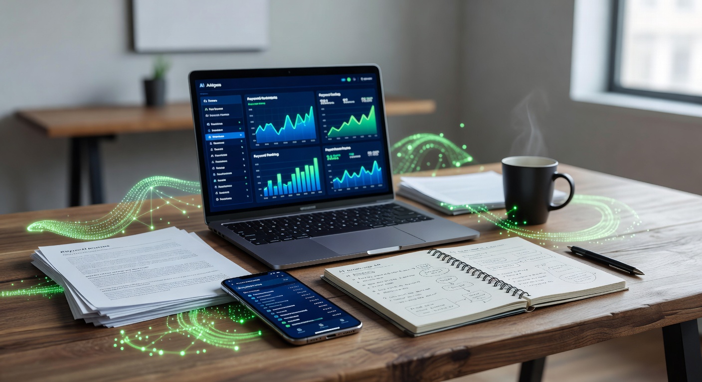 Office desk with tools for AI content personalization for SEO