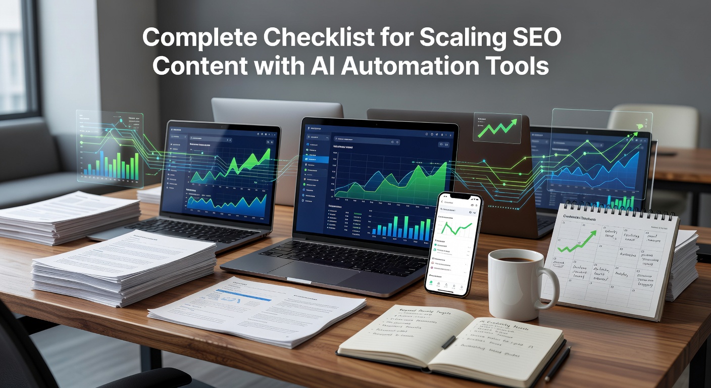 Hero image for Complete Checklist for Scaling SEO Content with AI Automation Tools