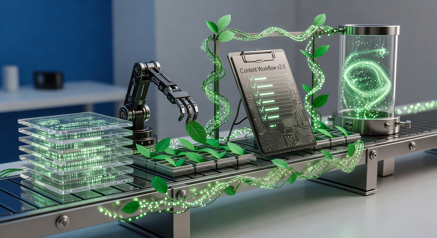 AI content automation checklist for organic growth assembly line metaphor