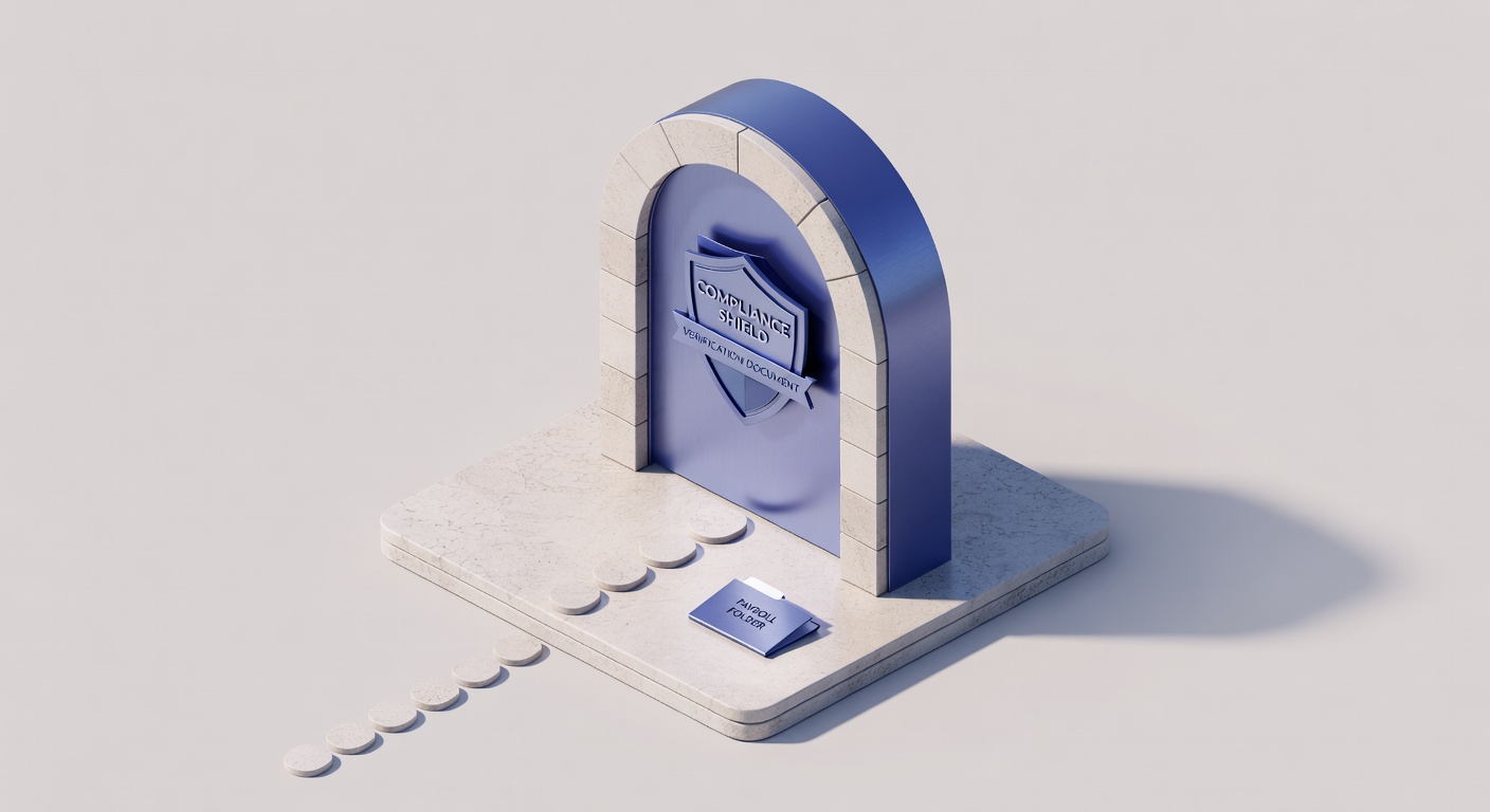 Isometric view of employee onboarding checklist for staffing agencies gateway on floating island