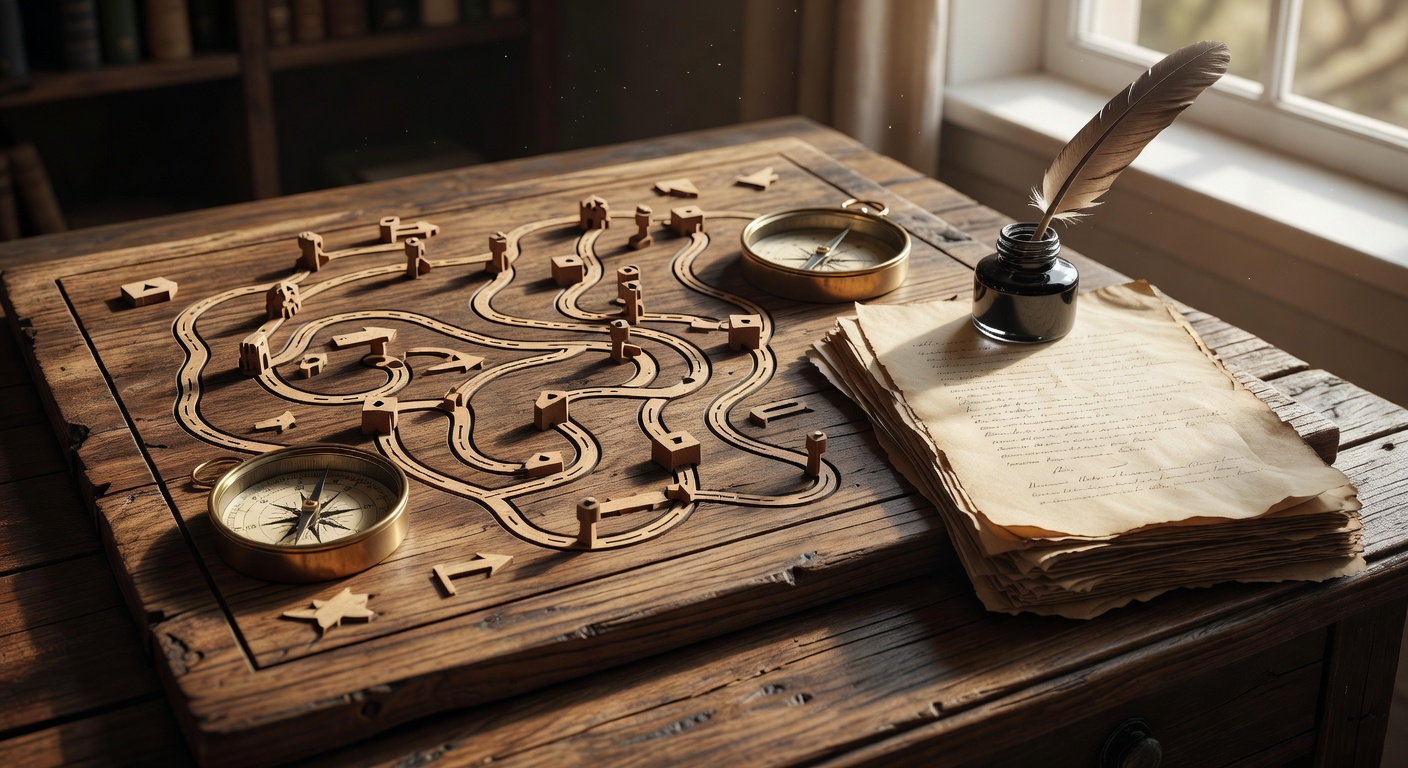 Metaphorical map table illustrating content marketing strategies for beginners