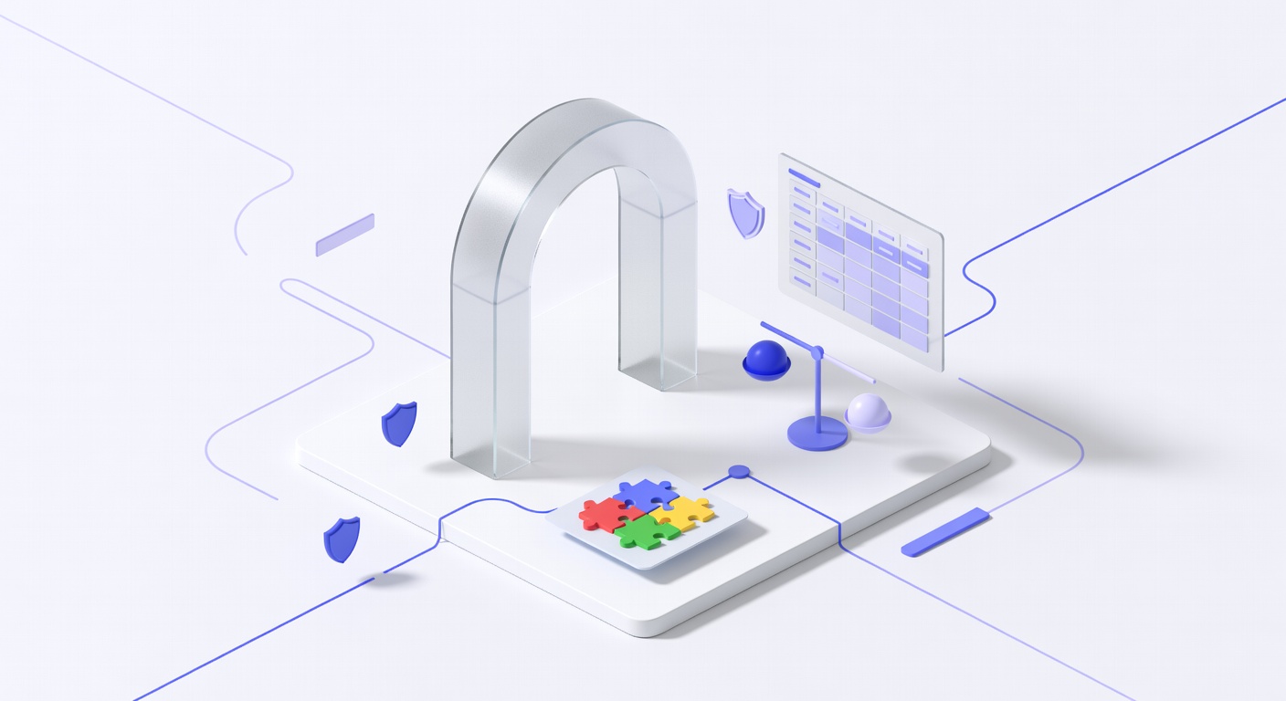 3D illustration of DEI in employee onboarding with inclusive archway metaphor