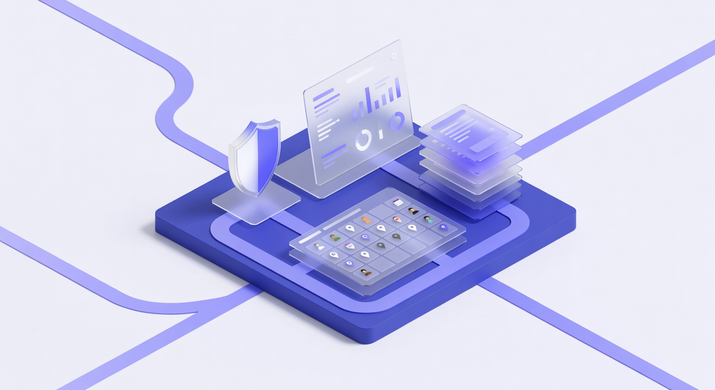 3D illustration of DEI in employee onboarding with dashboard metrics