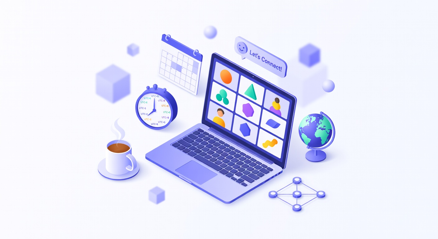 Remote workers connecting through virtual coffee chats for DEI inclusion