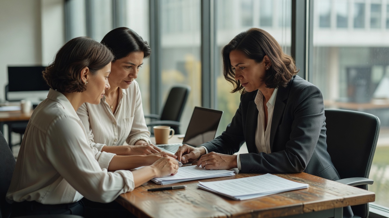 Candid macro shot of HR professionals discussing employee onboarding checklist 2026 at workstation