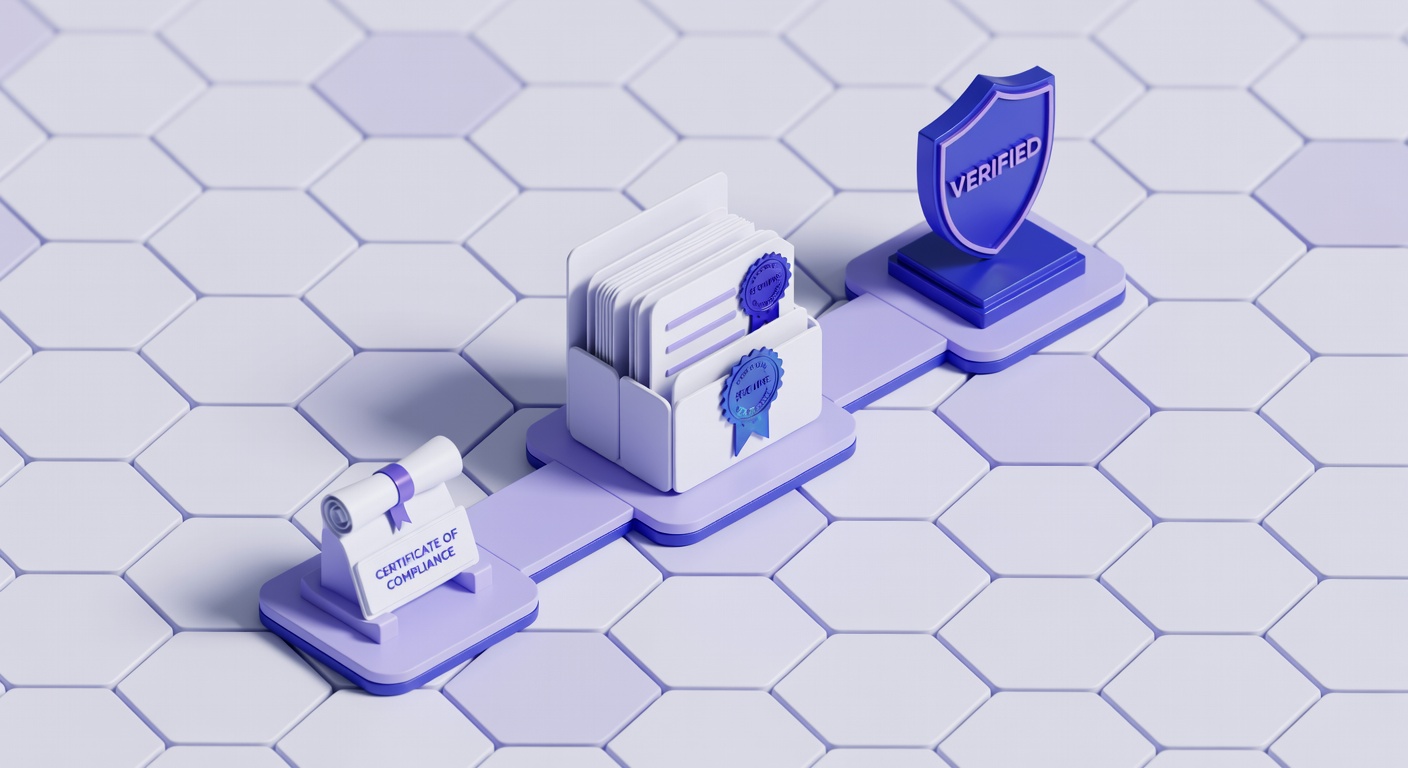 Isometric compliance stations on hexagonal grid for employee onboarding trends 2026