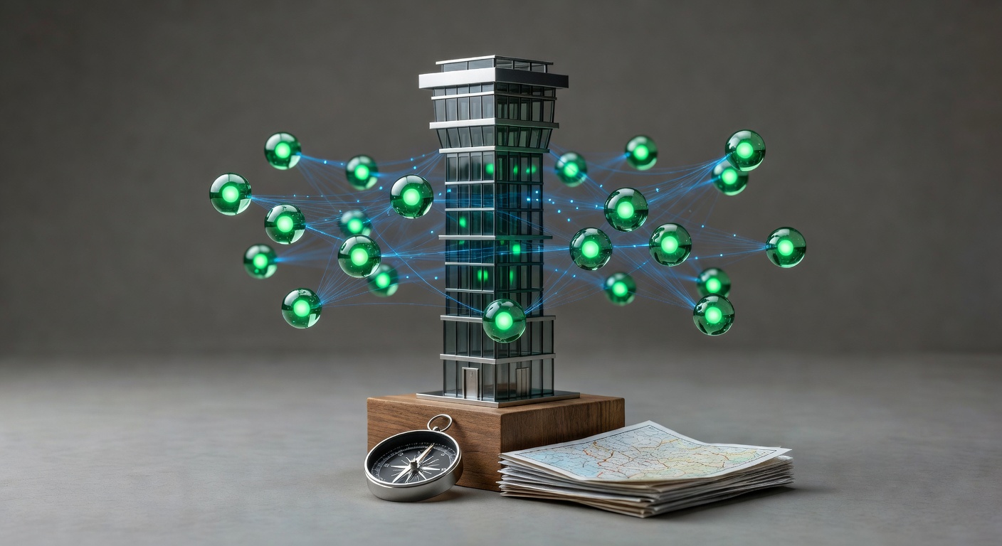 AI integration multi-site organic traffic FAQ control tower metaphor illustration