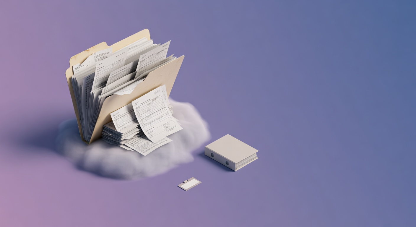 Isometric illustration of overflowing onboarding folder symbolizing employee onboarding challenges