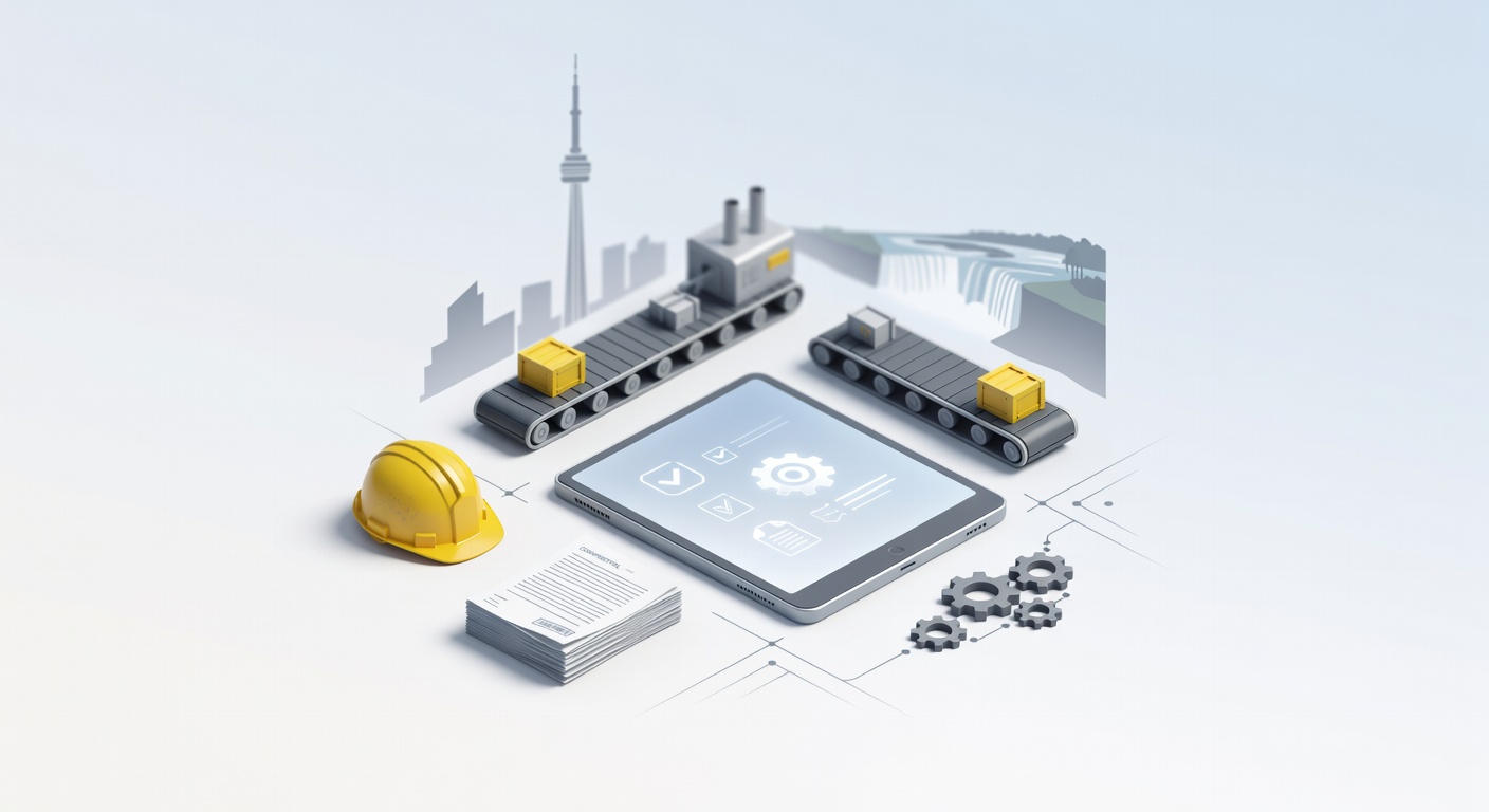 Illustration of a checklist for industrial worker onboarding