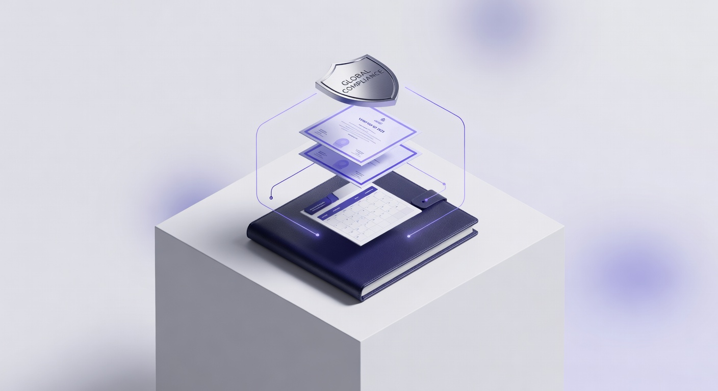 Exploded isometric view of global employee onboarding challenges compliance portfolio