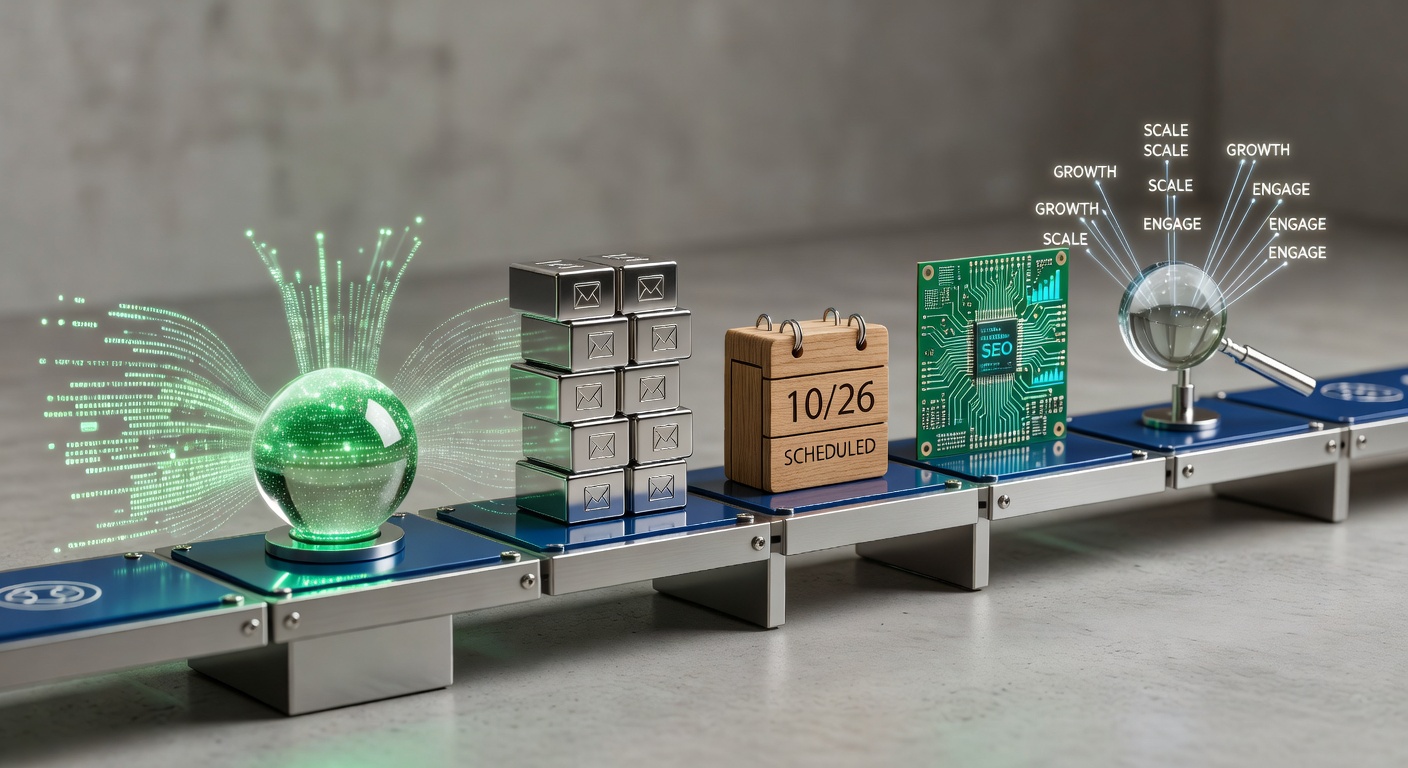 AI scale blog content for solo founders 2026 assembly line metaphor
