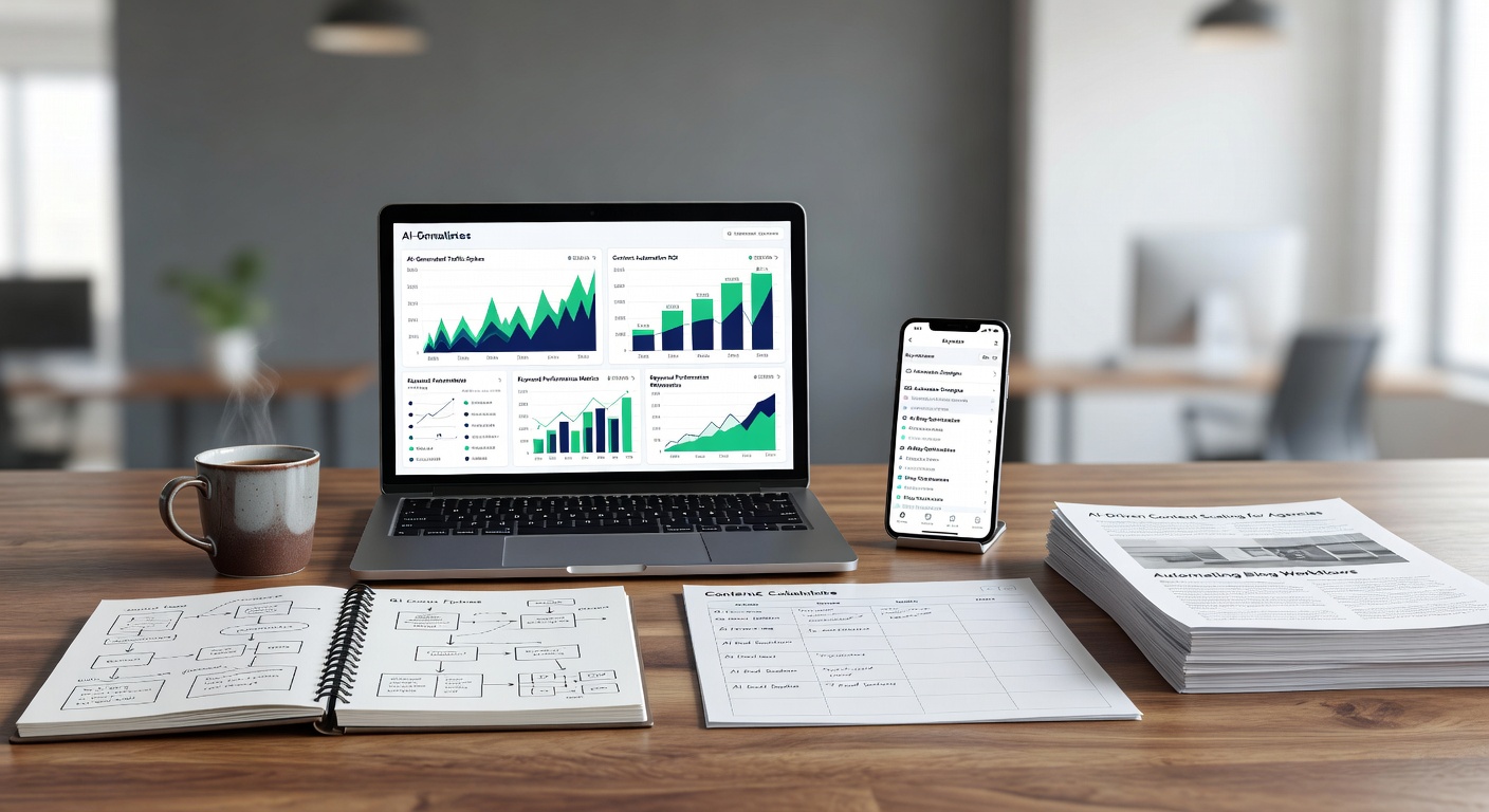 Office setup showing how to automate blog content with AI for agencies