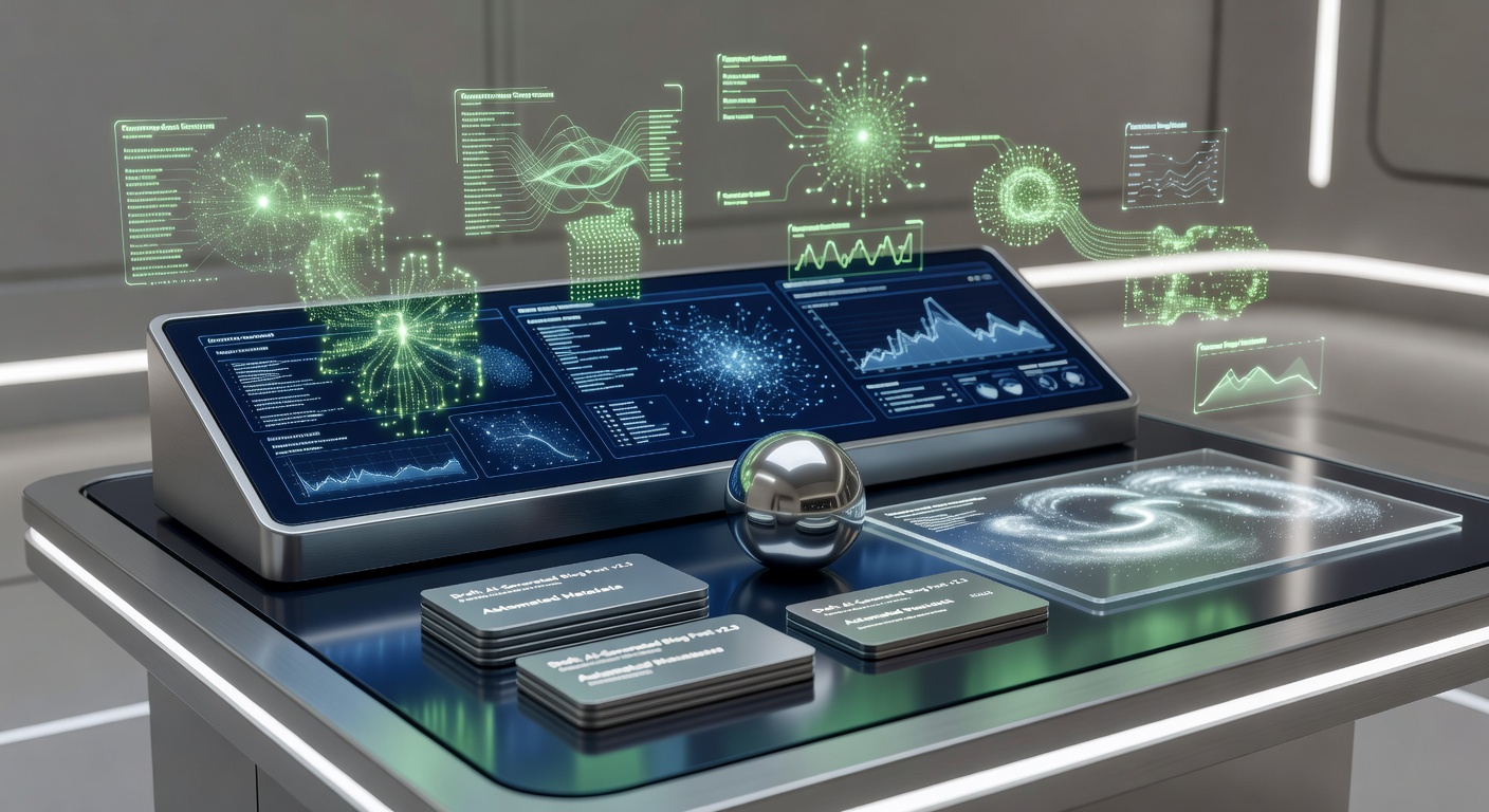 Futuristic control room illustrating automate SEO blog management with AI 2026