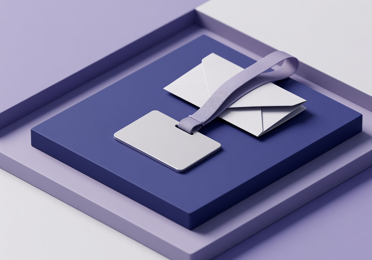 Isometric macro view of ID badge symbolizing how to onboard remote employees