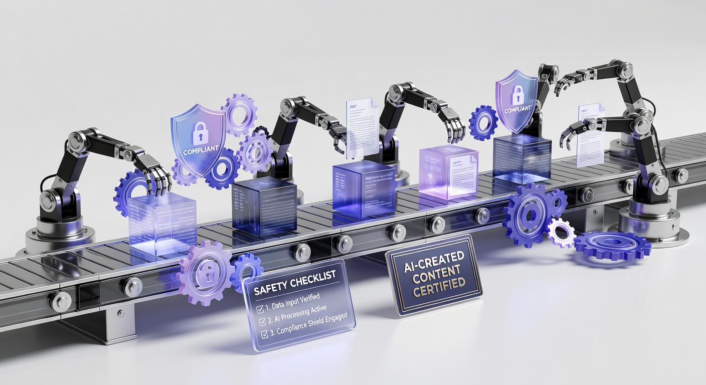 3D illustration of AI content creation assembly for how to use AI for content creation
