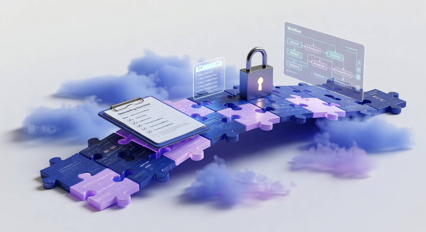 Remote employee onboarding best practices illustrated as a digital bridge