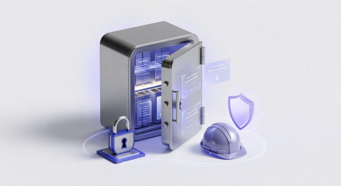 Secure vault illustrating remote employee onboarding best practices visually.