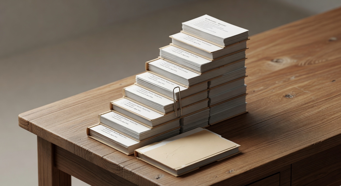 Isometric view of staircase symbolizing staffing agency onboarding checklist on desk pedestal