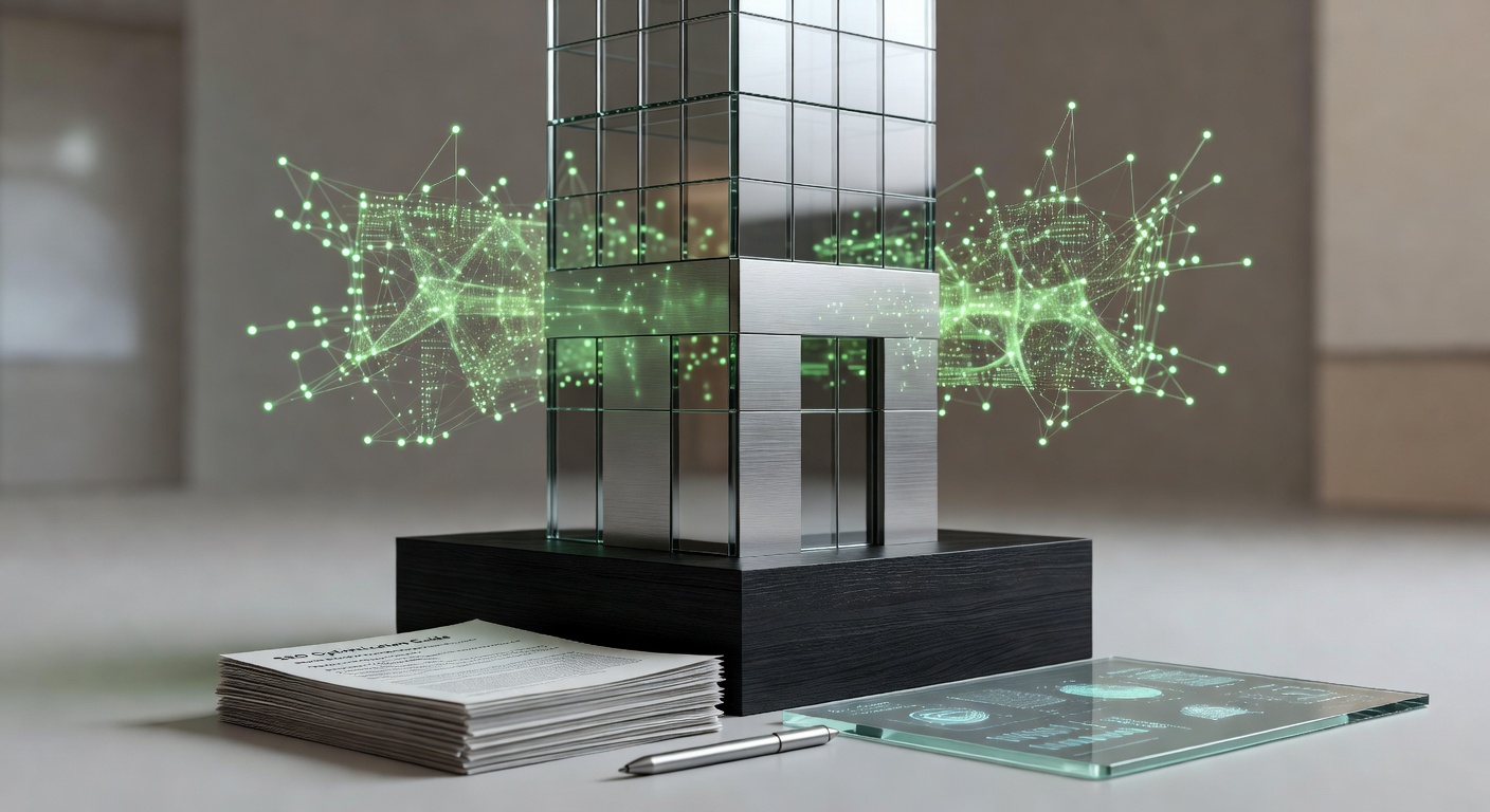Futuristic control tower representing AI platforms for managing multiple SEO blogs