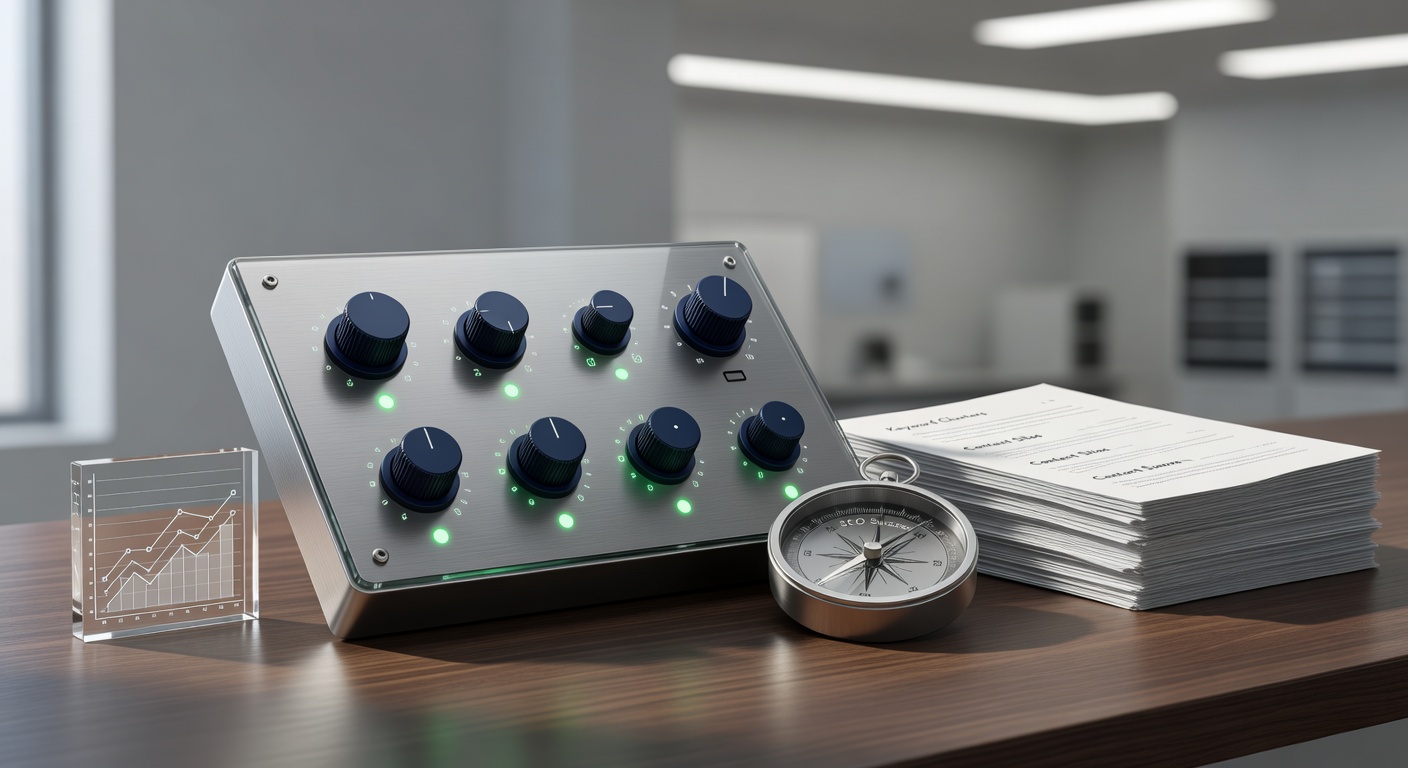 Control panel metaphor for AI tools for HubSpot SEO automation