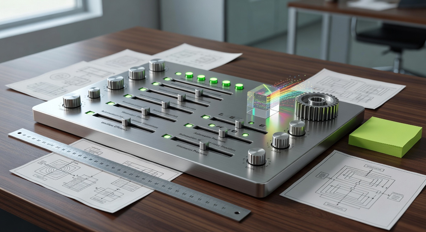 AI content automation checklist for agencies as futuristic control panel illustration